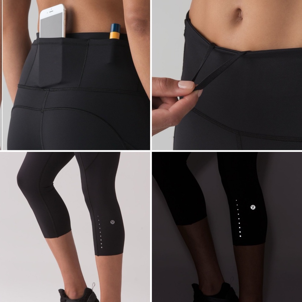 Lululemon Athletica Fast & Free Crop (19") Black Running Leggings Women's Size 6 - Picture 13 of 13